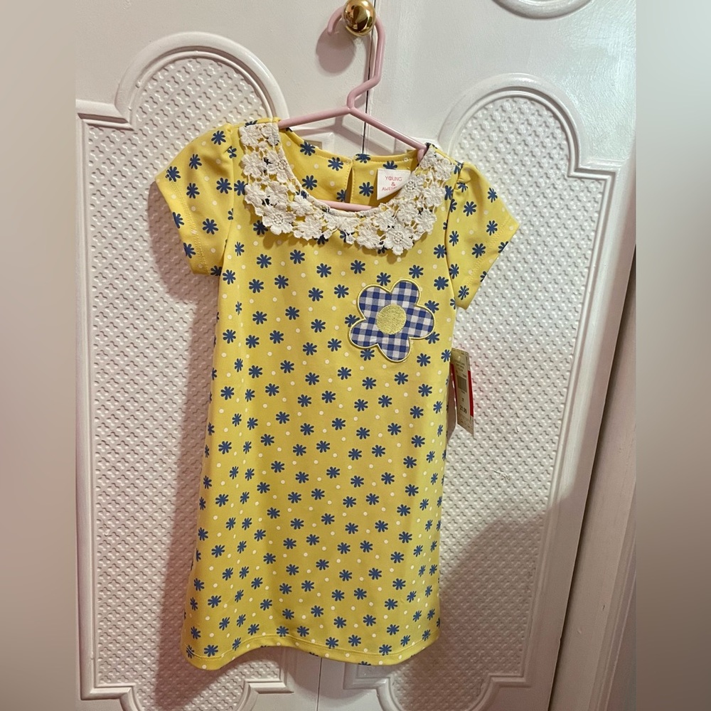 Floral daisy toddler shift dress